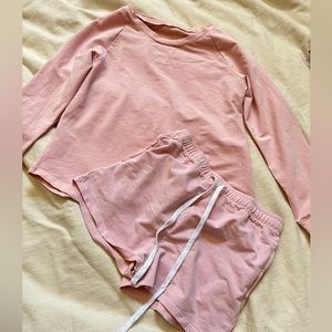 pink pajama set size small